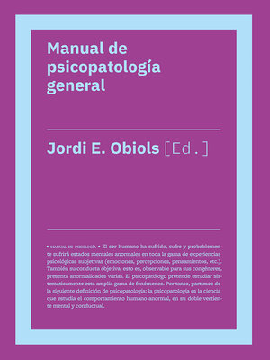 cover image of Manual de psicopatología general